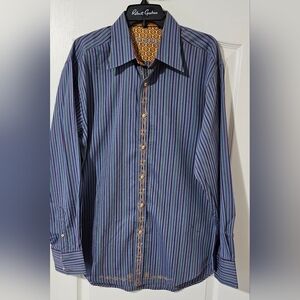 Robert Graham Multicolor Striped Button Down Shirt Size XL.